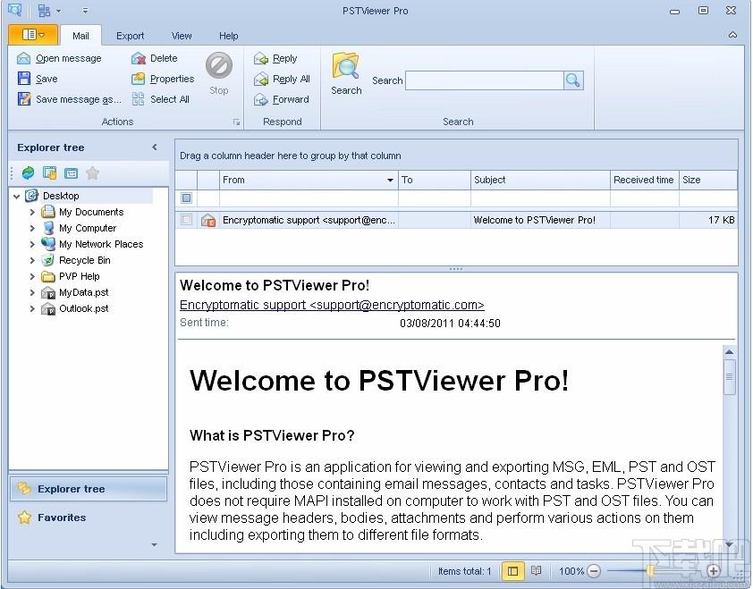 Encryptomatic PstViewer Pro下载,PST文档查看软件